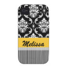 La damassé noire jaune barre votre nom