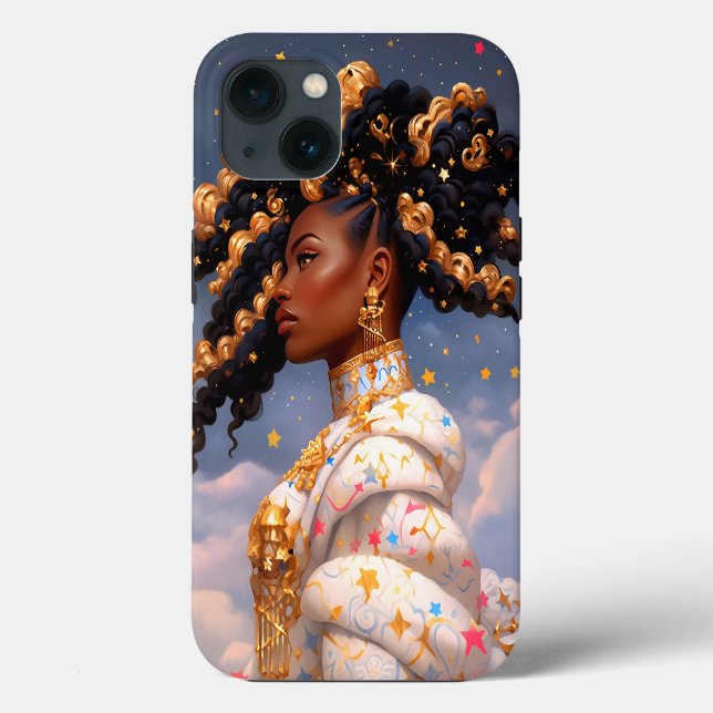 Coques Case-Mate iPhone La Dame Cosmique Art Imaginaire Africain Américain (Verso)