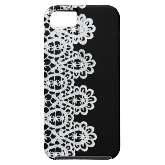 Coques Case-Mate iPhone La dentelle blanche forme une frontière sensible (Dos)
