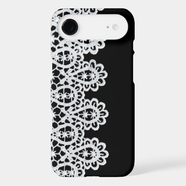 Coques Case-Mate iPhone La dentelle blanche forme une frontière sensible (Verso)