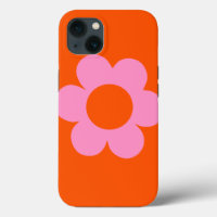 La Fleur 01 Retro Floral Orange Pink Preppy Flower