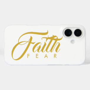 Coque Pour iPhone 16 La foi sur la peur or et blanc