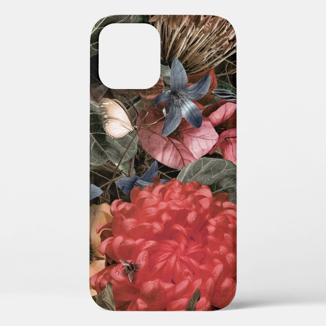 Coques Case-Mate iPhone La fresque au mur. Fleurs et plantes avec des pion (Verso)
