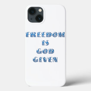 Case-Mate iPhone Case La liberté est donnée par Dieu, bleu