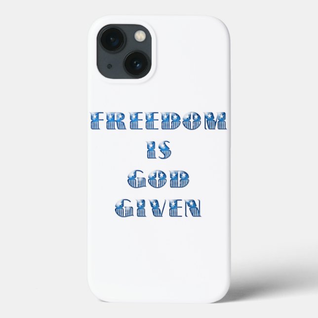 Coques Case-Mate iPhone La liberté est donnée par Dieu, bleu (Verso)