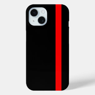 Coque Pour iPhone 15 La ligne rouge mince symbolique sur le noir