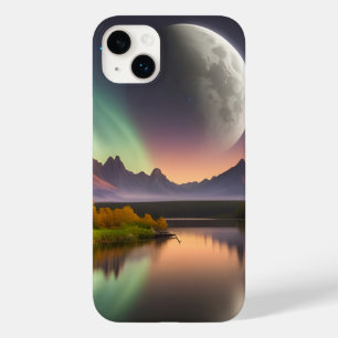 Coque Pour iPhone 14 Plus La lune sur le paysage de montagne