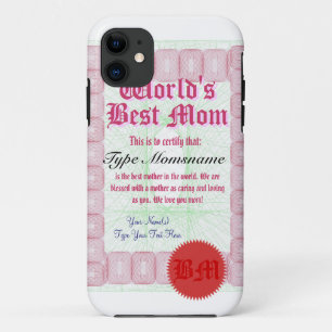 Coque Case-Mate Pour iPhone La meilleure maman Certicate du monde