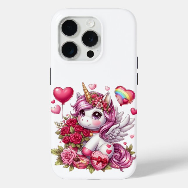 Coques Case-Mate iPhone La mignonne Saint Valentin licorne (Verso)