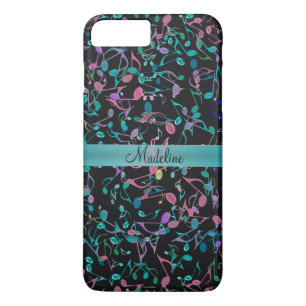 Coques Pour iPhone La musique rose turquoise note la caisse