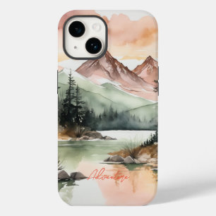 Coque Pour iPhone 14 La nature des montagnes de la forêt de aquarelles