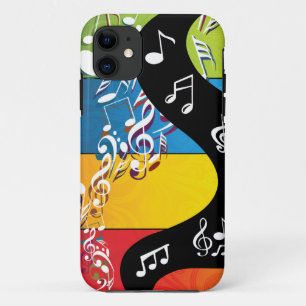 Coque iPhone 11 La note musicale tourbillonne en couleurs