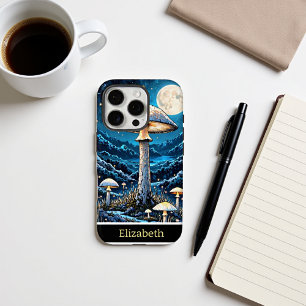 Coques iPhone 16 Pro La nuit de la forêt illuminée de champignons mysti