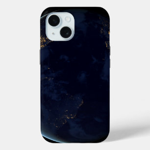 Coque Pour iPhone 15 La nuit, lumière de la ville terrestre