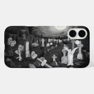 Coques iPhone 16 Plus La nuit sur le cimetière - Angel avec Diable