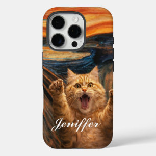 Coques iPhone 16 Pro La parodie d'art du chat dans Le Cri