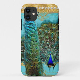 Coque Case-Mate Pour iPhone La Parties scintillant d'or de Peacock Feathers Bi