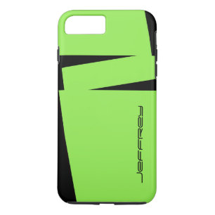 Coque Case-Mate Pour iPhone La rayure triple verte et noire au néon,