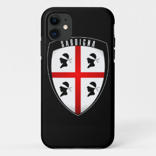Coques Pour iPhone La Sardaigne, crête de bouclier - iPhone (noir)