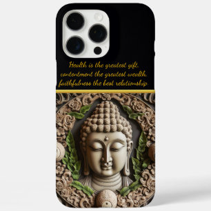 Coques iPhone 16 Pro Max La sculpture bouddhiste de Feuilles et d'orbes. IA