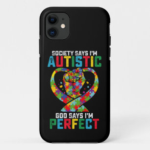 Case-Mate iPhone Case La société dit que je suis autiste, Dieu dit que j