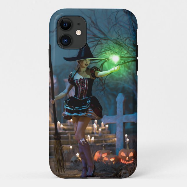 Coques Case-Mate iPhone La sorcière d'Halloween dans la forêt (Dos)