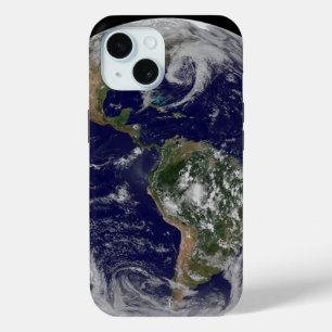 Coque Pour iPhone 15 La Terre Pleine Montre Des Systèmes À Faible Press