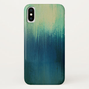 Coques Pour iPhone La texture de papier turquoise foncée   d'art