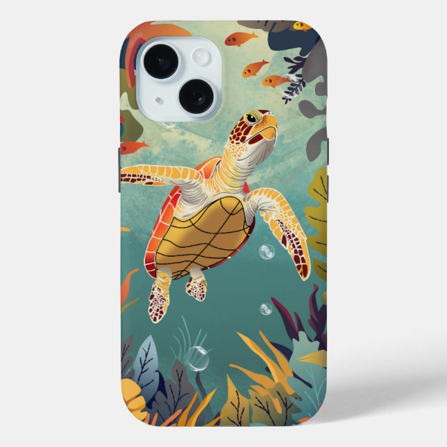 Coques Case-Mate iPhone La Tortue Verte Nage L'Océan Pacifique (Verso)