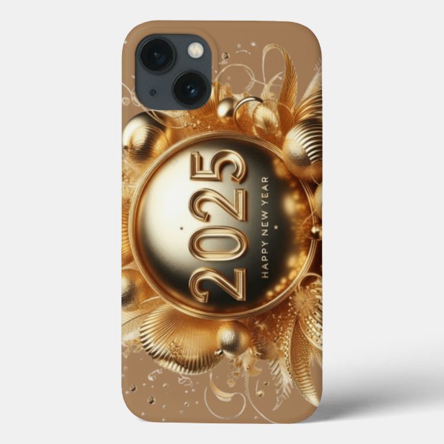 Coques Case-Mate iPhone La typographie d'or bonne année 2025 (Verso)