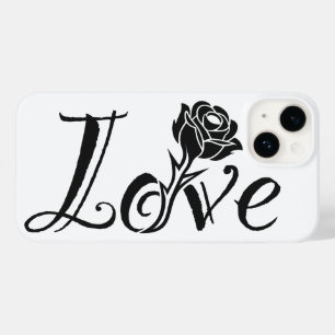 Coque Pour iPhone 14 La typographie rencontre la nature : le Rose de l'