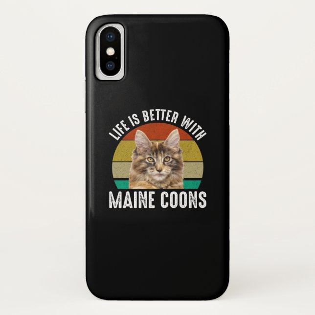 Coques Case-Mate iPhone La Vie Est Meilleure Avec Les Maine Coons (Dos)