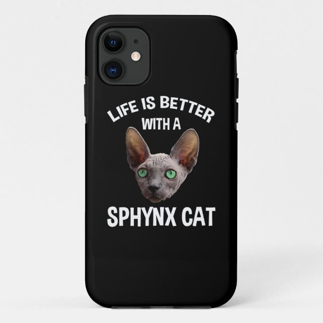 Coques Case-Mate iPhone La Vie Est Meilleure Avec Un Chat Sphynx (Dos)