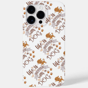 Coque Pour Pour iPhone 14 Pro Max La vie est meilleure avec un chien citation drôle