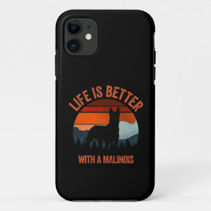 Case-Mate iPhone Case La Vie Est Meilleure Avec Un Malinois Retro Distor