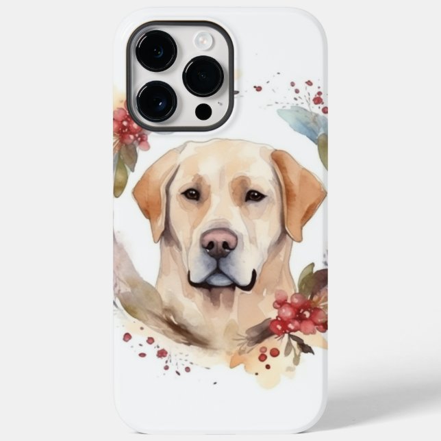 Coques Case-Mate iPhone Labrador Christmas Wreath Festive Pup (Verso)