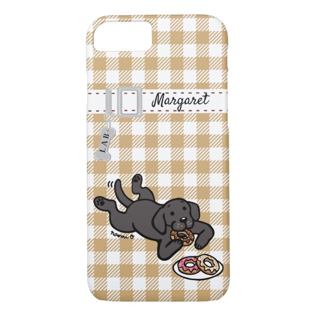 Coques Case-Mate iPhone Labrador et beignets noirs personnalisés (Dos)