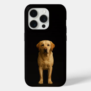 Coque iPhone 15 Pro Labrador minimaliste noir Luxe iPhone 15 Pro