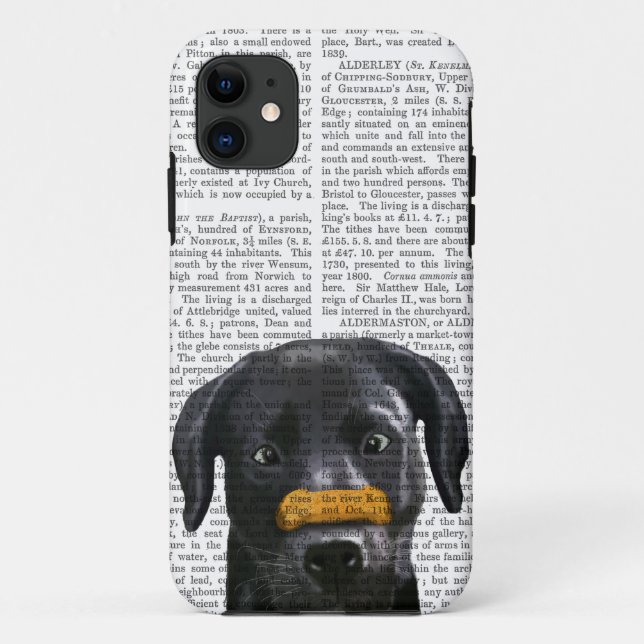 Coques Case-Mate iPhone Labrador noir avec l'os sur le nez (Dos)