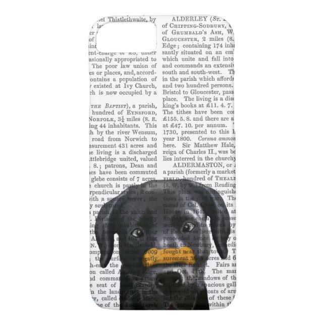 Coques Case-Mate iPhone Labrador noir avec os sur le nez (Dos)