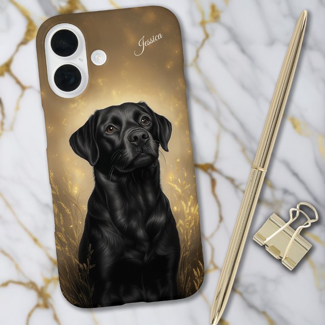 Coques Case-Mate iPhone Labrador Retriever Black Lab Personnalisé (Labrador Retriever Black Lab Personalized Case-Mate iPhone Case)