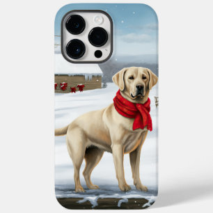 Coque Pour Pour iPhone 14 Pro Max Labrador Retriever Dog in Snow Christmas