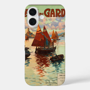 Coque Pour iPhone 16 Lac de Garde, Lac de Garde, Italie Voyage Vintage,