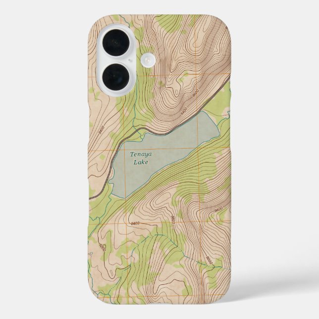 Coques Case-Mate iPhone Lac Tenaya, Yosemite Carte topographique (Verso)