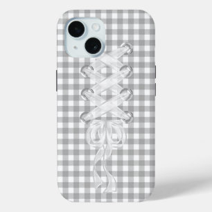 Coque Pour iPhone 15 Lacage Du Ruban Du Corset Sur En vichy