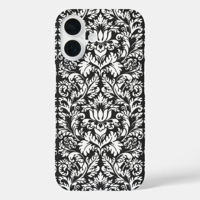 Coques Case-Mate iPhone Lace noir blanc Damas Brocade (Verso)