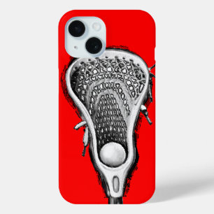 Coque Pour iPhone 15 Lacrosse Sports Red