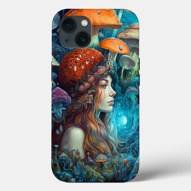 Coques Case-Mate iPhone Lady Et Champignons Surreal Imaginaire Art (Verso)