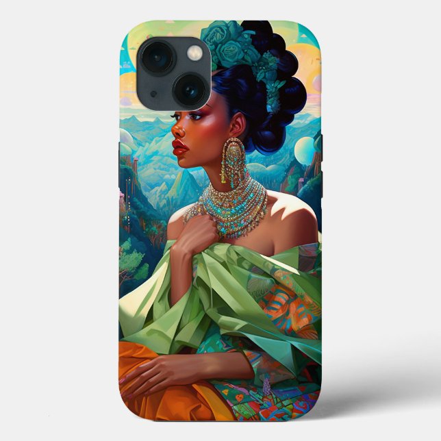 Coques Case-Mate iPhone Lady In Surreal World Art Africain Américain (Verso)