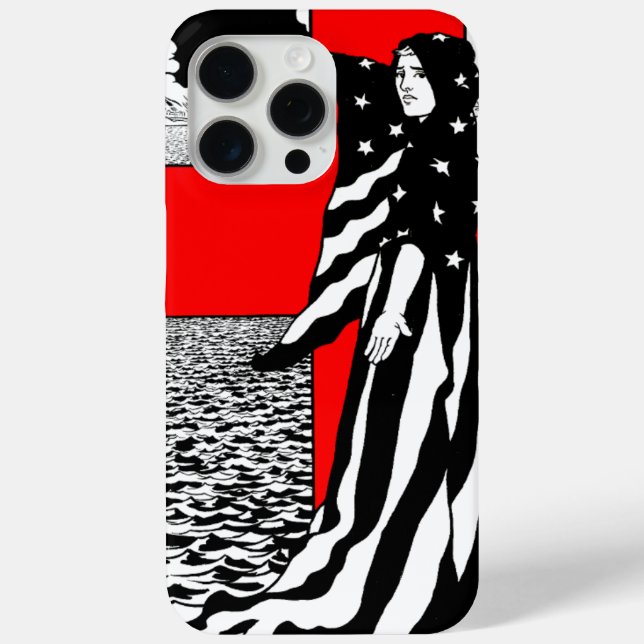 Coques Case-Mate iPhone Lady Liberty WWI Poster patriotique américain 1918 (Verso)
